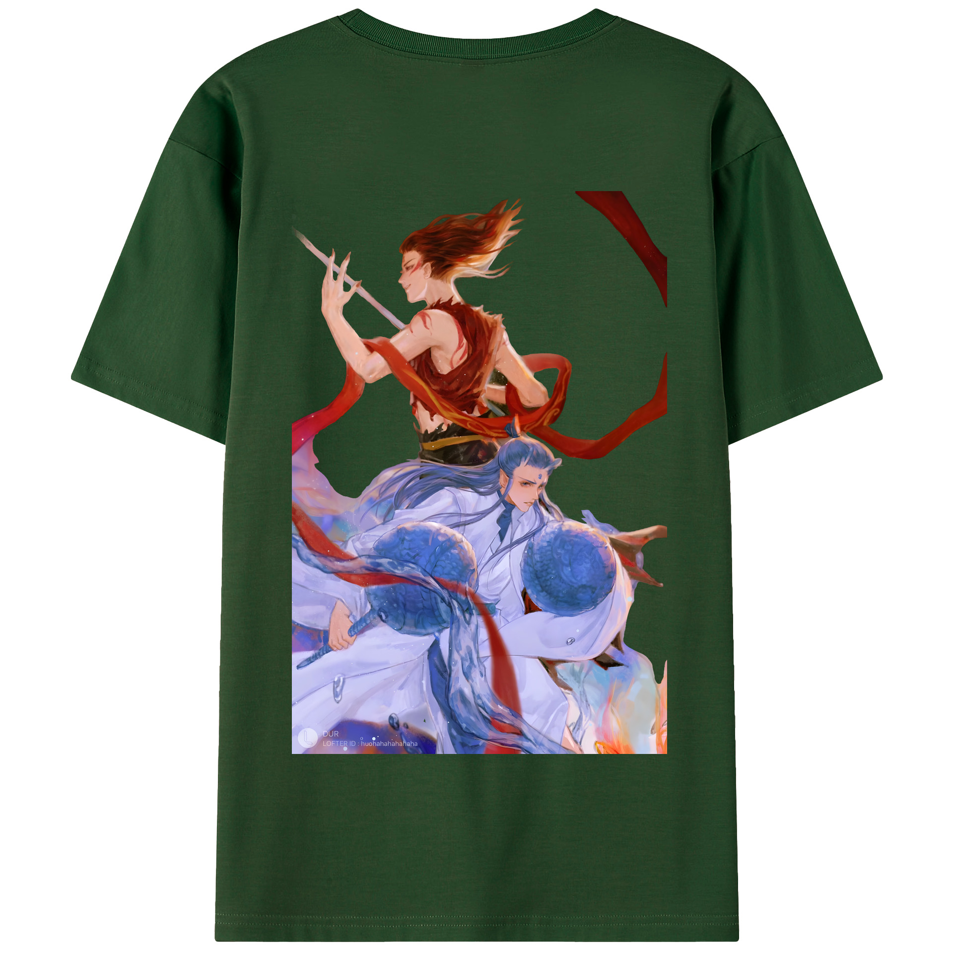 （画像用） Ne Zha 2 ナタ 魔童の大暴れ 綿100％半袖Tシャツ（背面プリント）